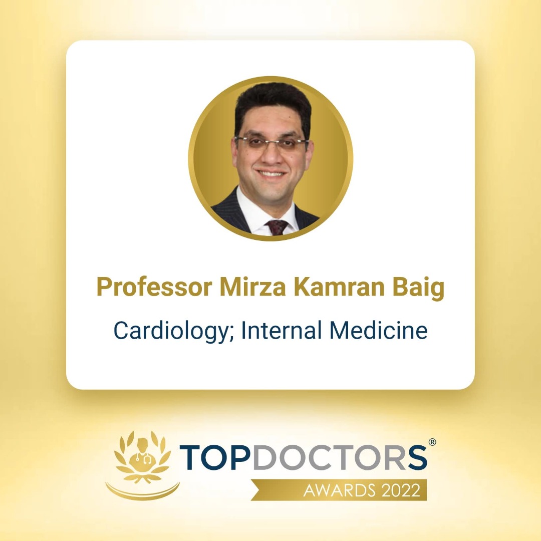 Prof. Kamran Baig medical qualifications and Top Doctors Award certificate